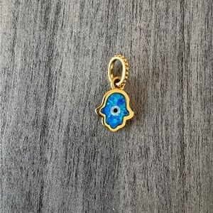 Pandora Opalescent Blue Hamsa Hand Dangle Charm
